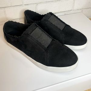 Cole Haan Grand OS Crosscourt Black Suede 7.5 Slip on Sneaker